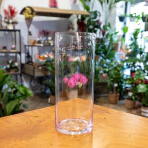 Jarrón alargado transparente para ramos de flores, disponible en dos tamaños